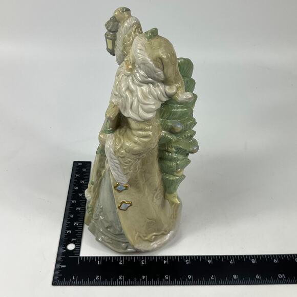 Vintage Christmas Delights Porcelain Santa Table Piece With Gold Trim 10.5” Tall - Picture 9 of 9